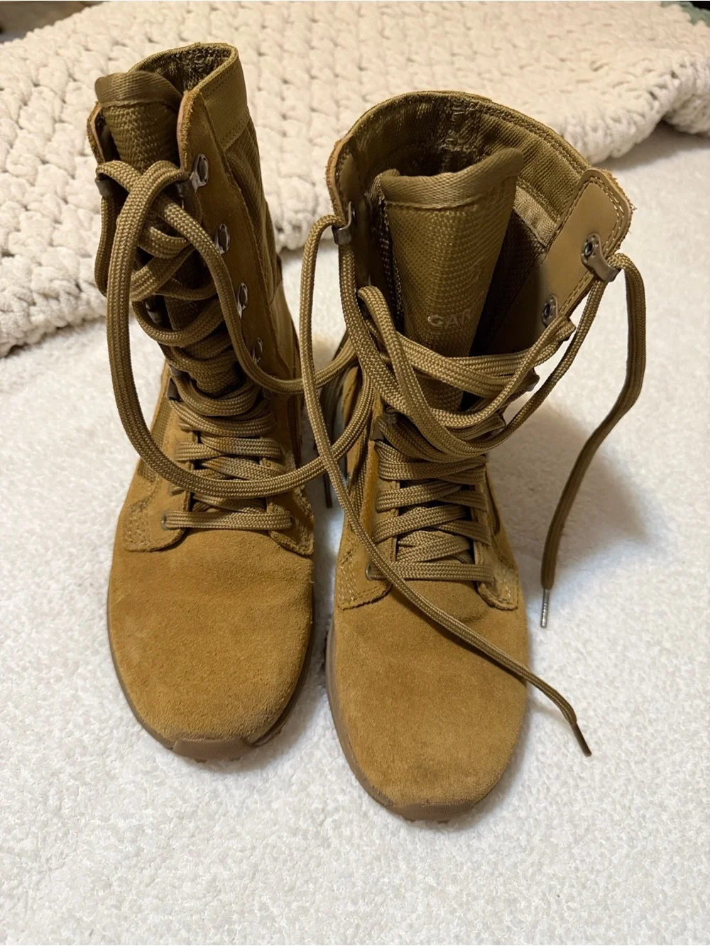 Men's Tan Lace-Up Combat Boat Shoes - Classic Utility Style